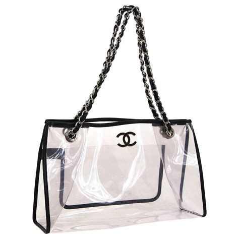 chanel large zip shopping bag 30cm|Chanel clear tote bag.